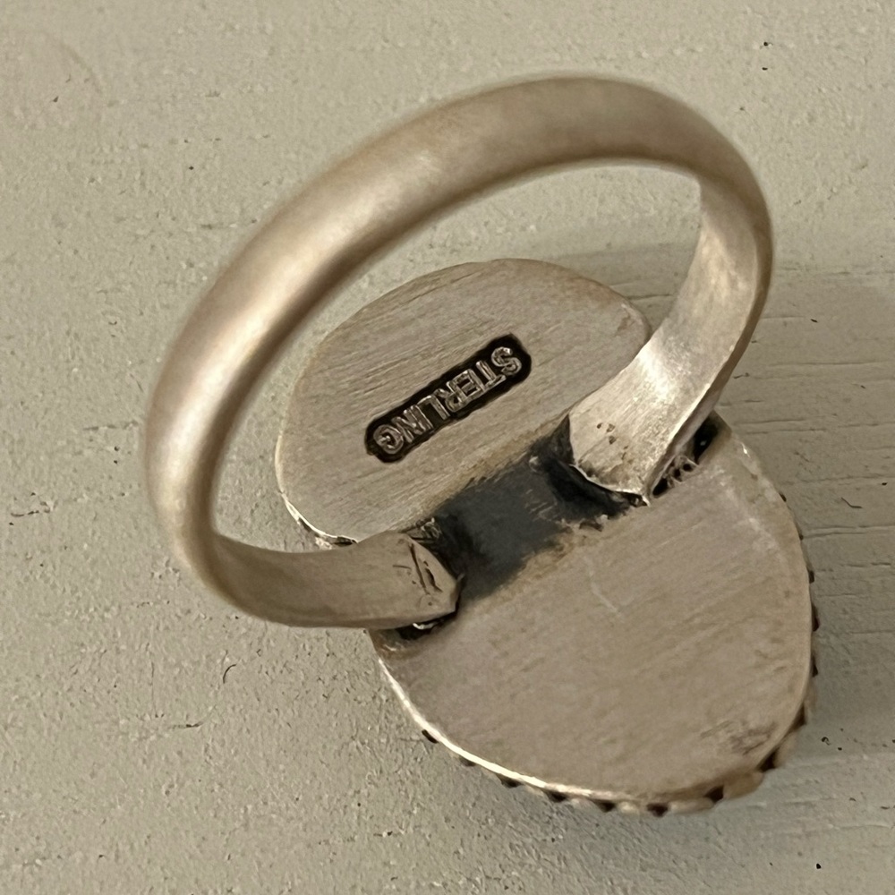 Solid Matte Sterling Silver Blue Ridge Turquoise … - image 4